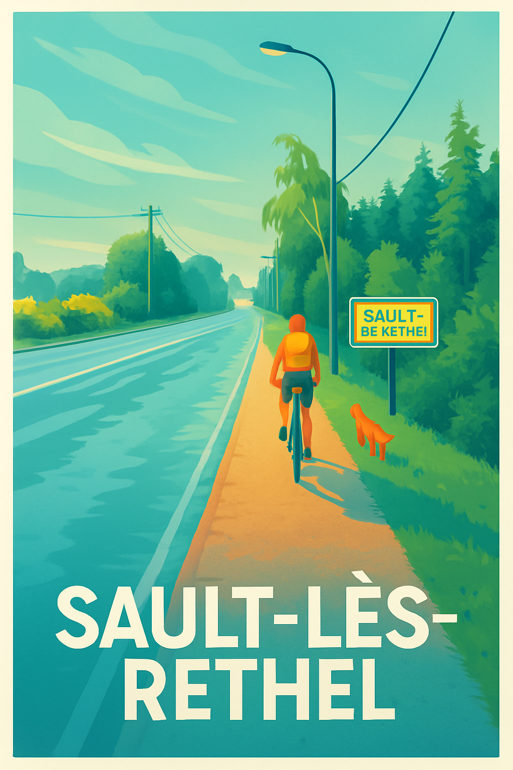 Affiche Sault-lès-Rethel — Évasion à vélo au cœur de la nature · poster d'art de Sault-lès-Rethel