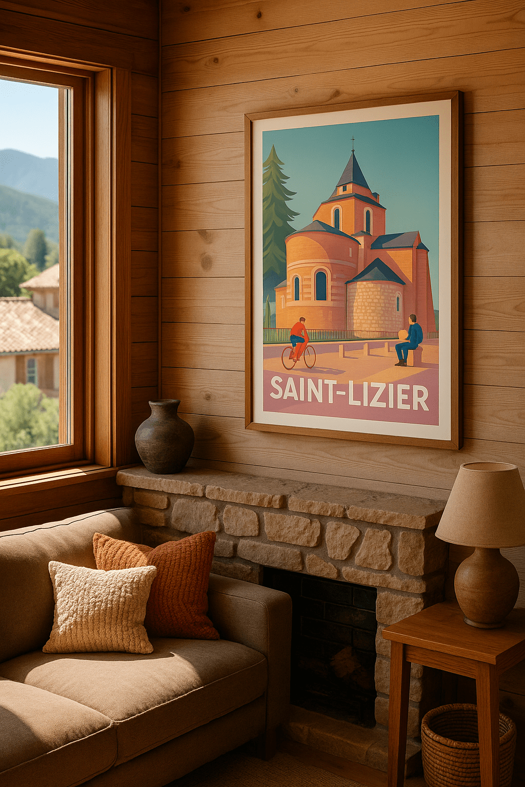 Affiche Saint-Lizier — Charme historique au cœur de l'Ariège · poster d'art de Saint-Lizier