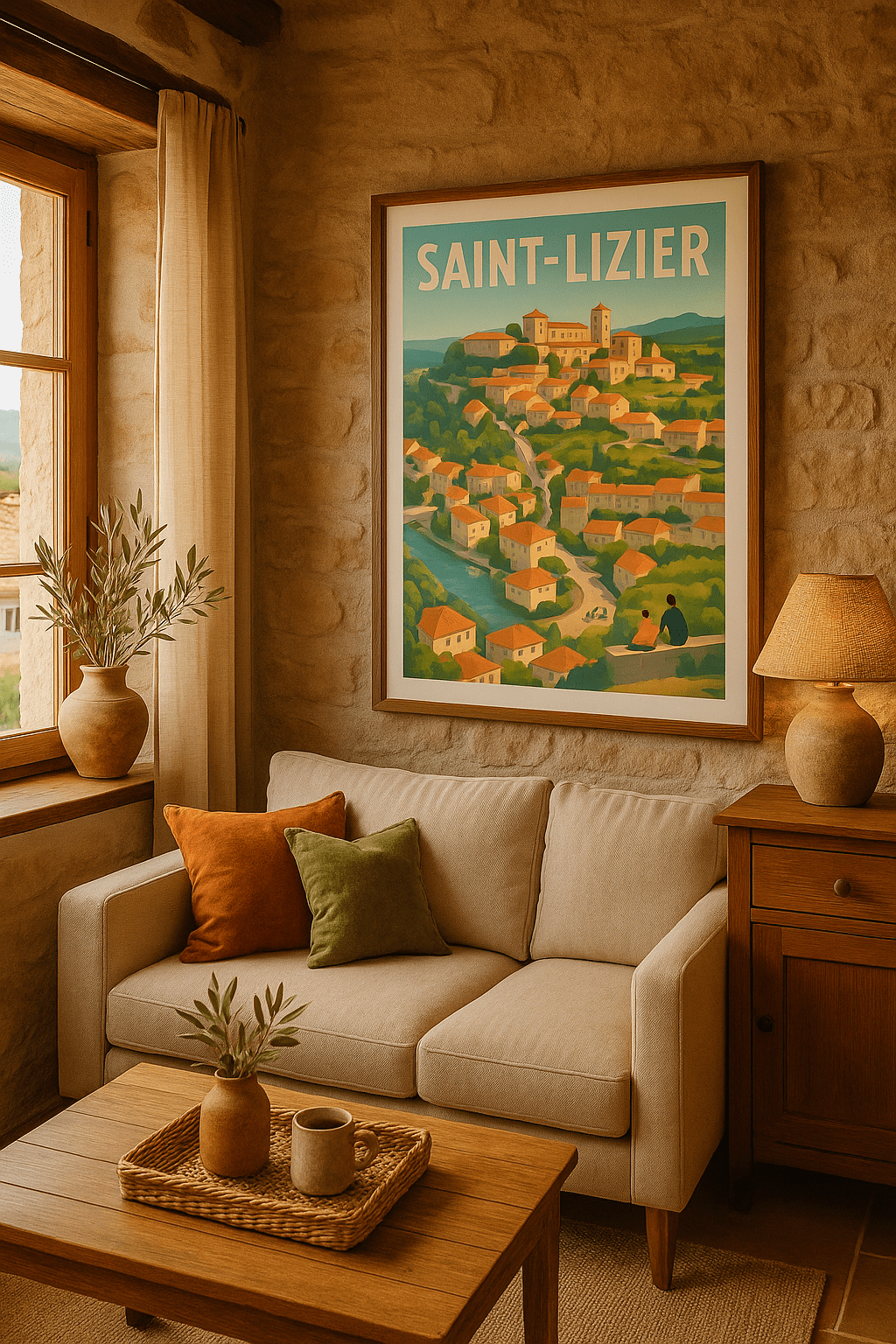 Affiche Saint-Lizier — Charme pittoresque et douceur de vivre · poster d'art de Saint-Lizier