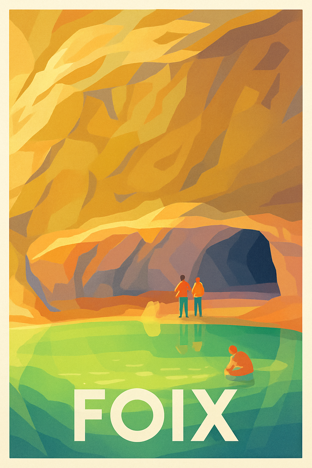 Affiche Foix — Émerveillement au cœur des grottes naturelles · poster d'art de Foix