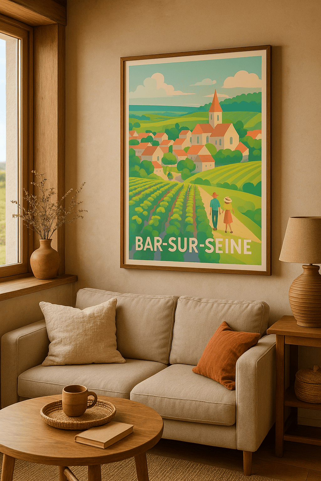 Aube France Affiche de Bar-sur-Seine - Balade paisible au cœur des vignobles