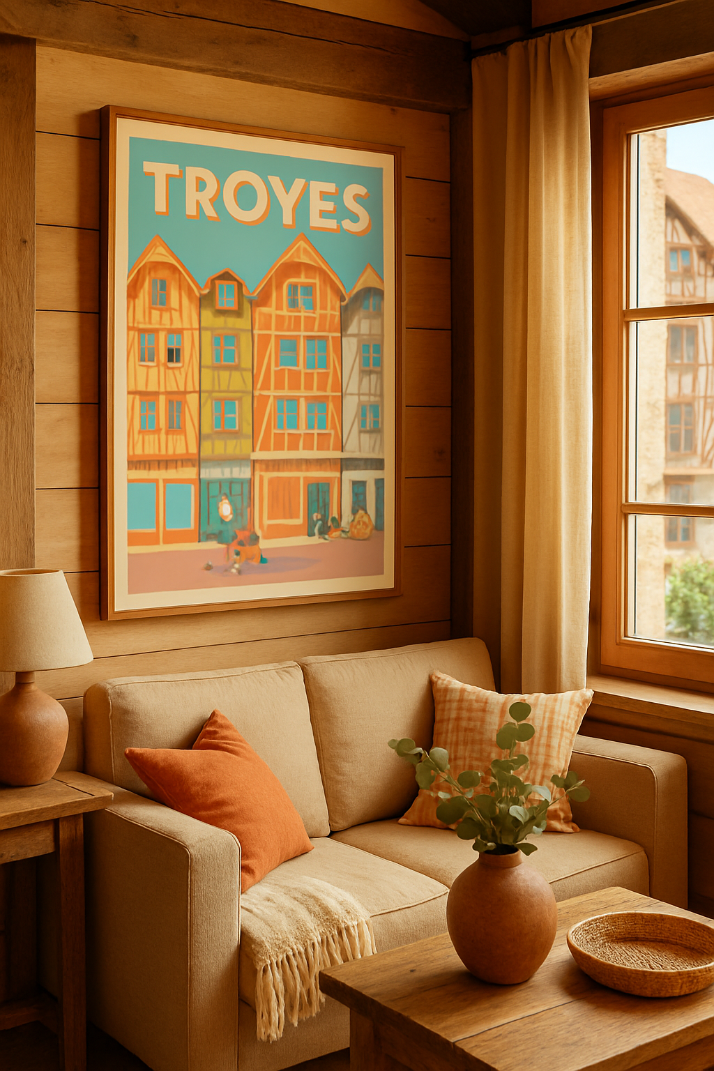 Affiche Troyes — Charme et couleurs de la vieille ville · poster d'art de Troyes