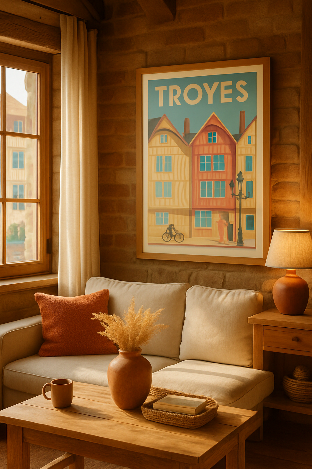 Aube France Affiche de Troyes - Charme intemporel des maisons à colombages