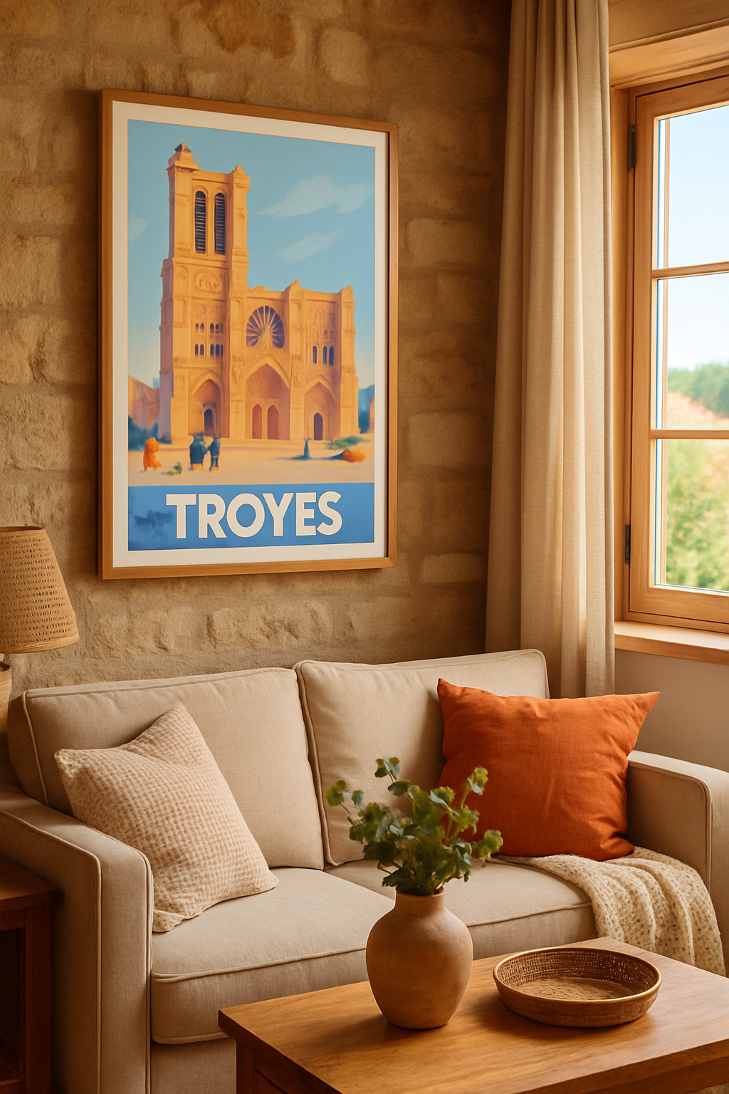 Affiche Troyes — L'élégance gothique au cœur de la ville · poster d'art de Troyes