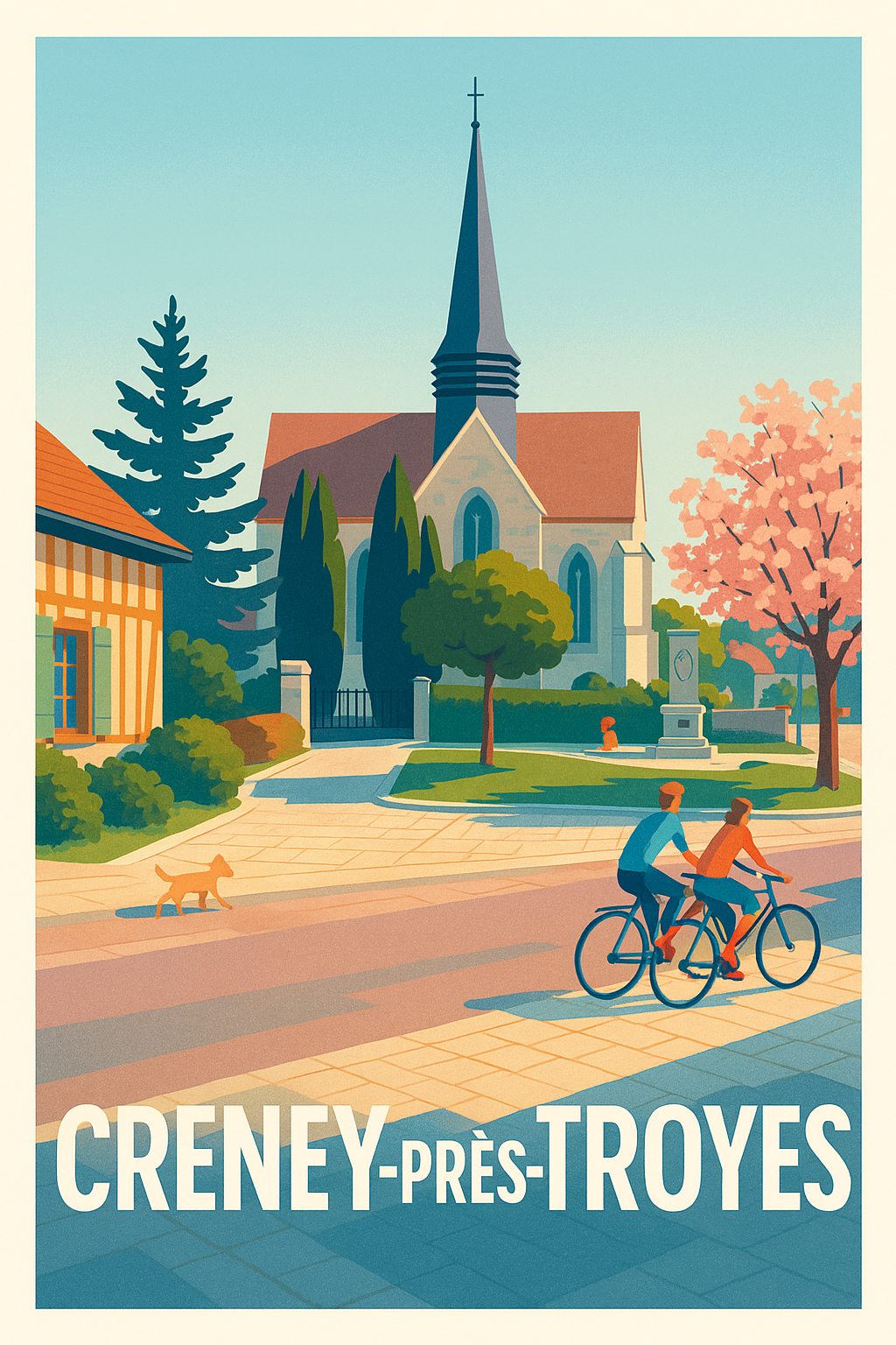 Affiche Creney-près-Troyes — Charme paisible entre nature et histoire · poster d'art de Creney-près-Troyes