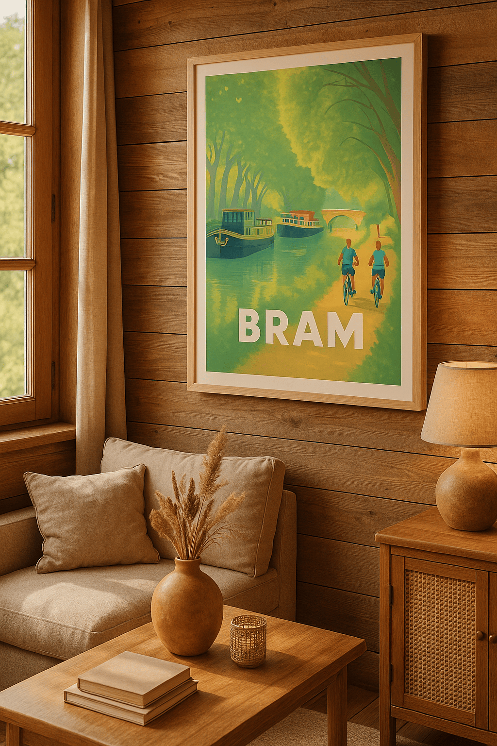 Affiche Bram — Balade paisible au bord du canal · poster d'art de Bram