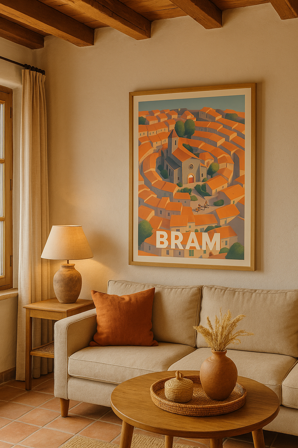 Aude France Affiche de Bram - Le charme authentique en cercle