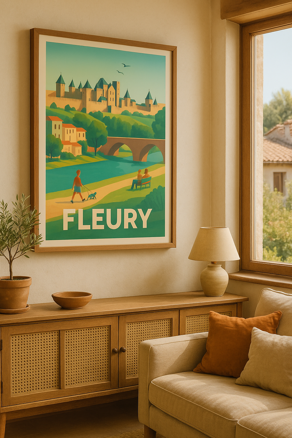 Aude France Affiche de Fleury - Charme intemporel au bord de l'eau