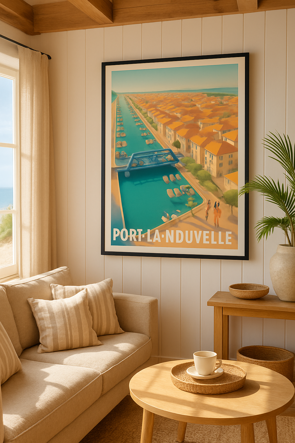Affiche Port-la-Nouvelle — Douceur et charme méditerranéen · poster d'art de Port-la-Nouvelle