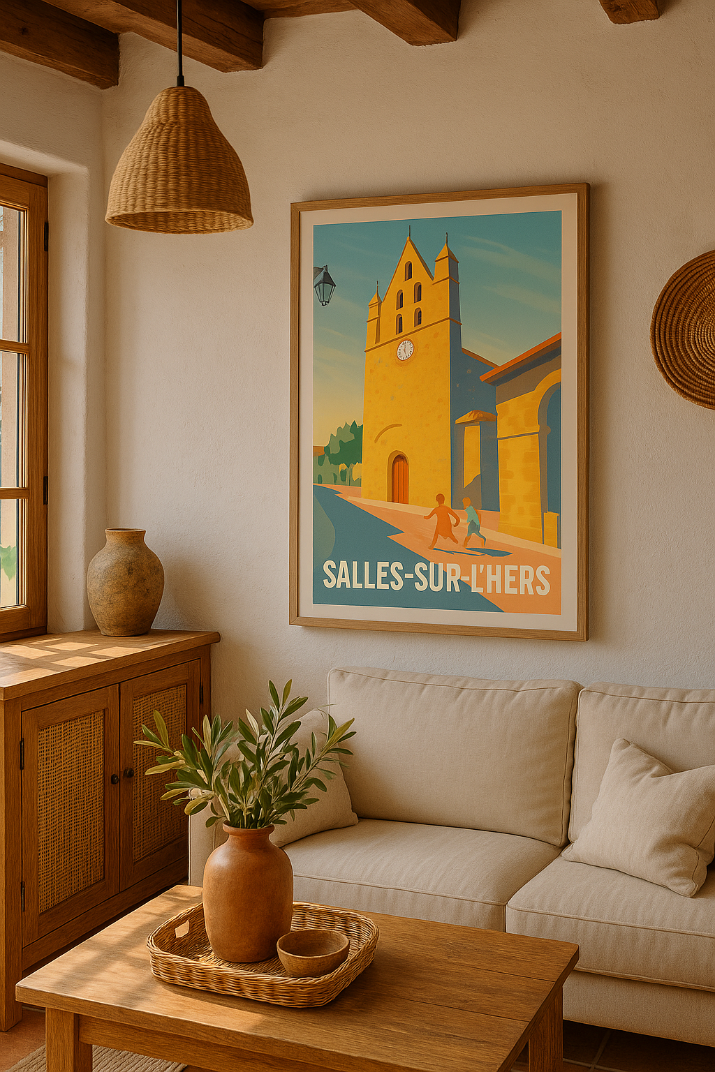 Aude France Affiche de Salles-sur-l'Hers - Charme et lumière du village occitan