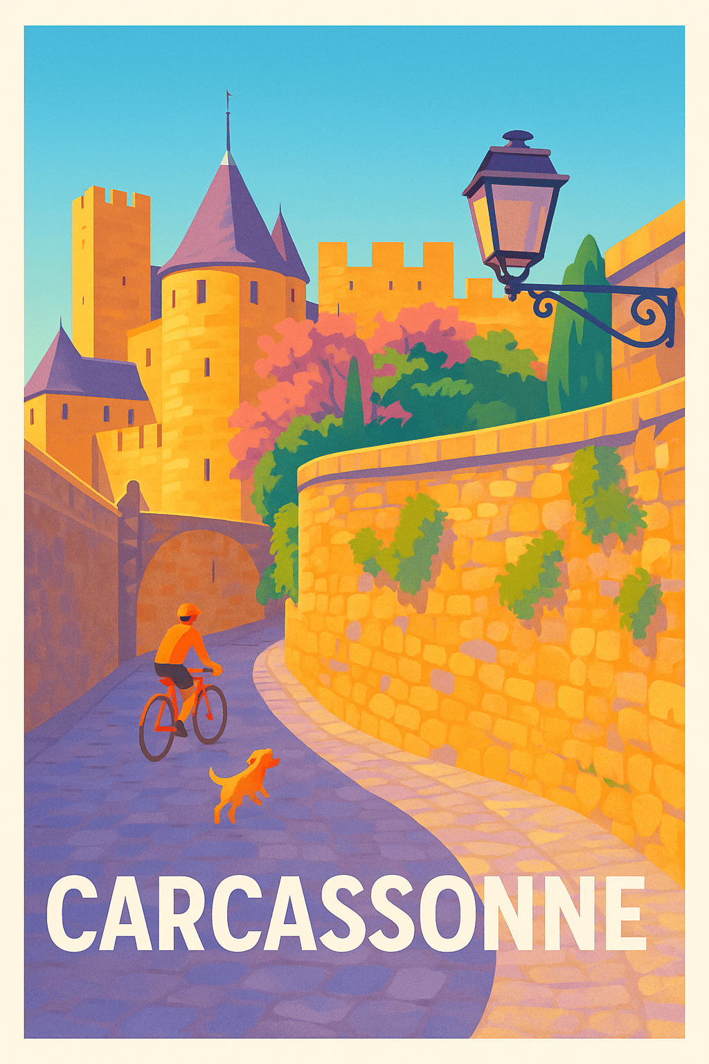 Aude France Pas de Cadre / 20 × 30cm Affiche Carcassonne - Balade au cœur de la cité médiévale