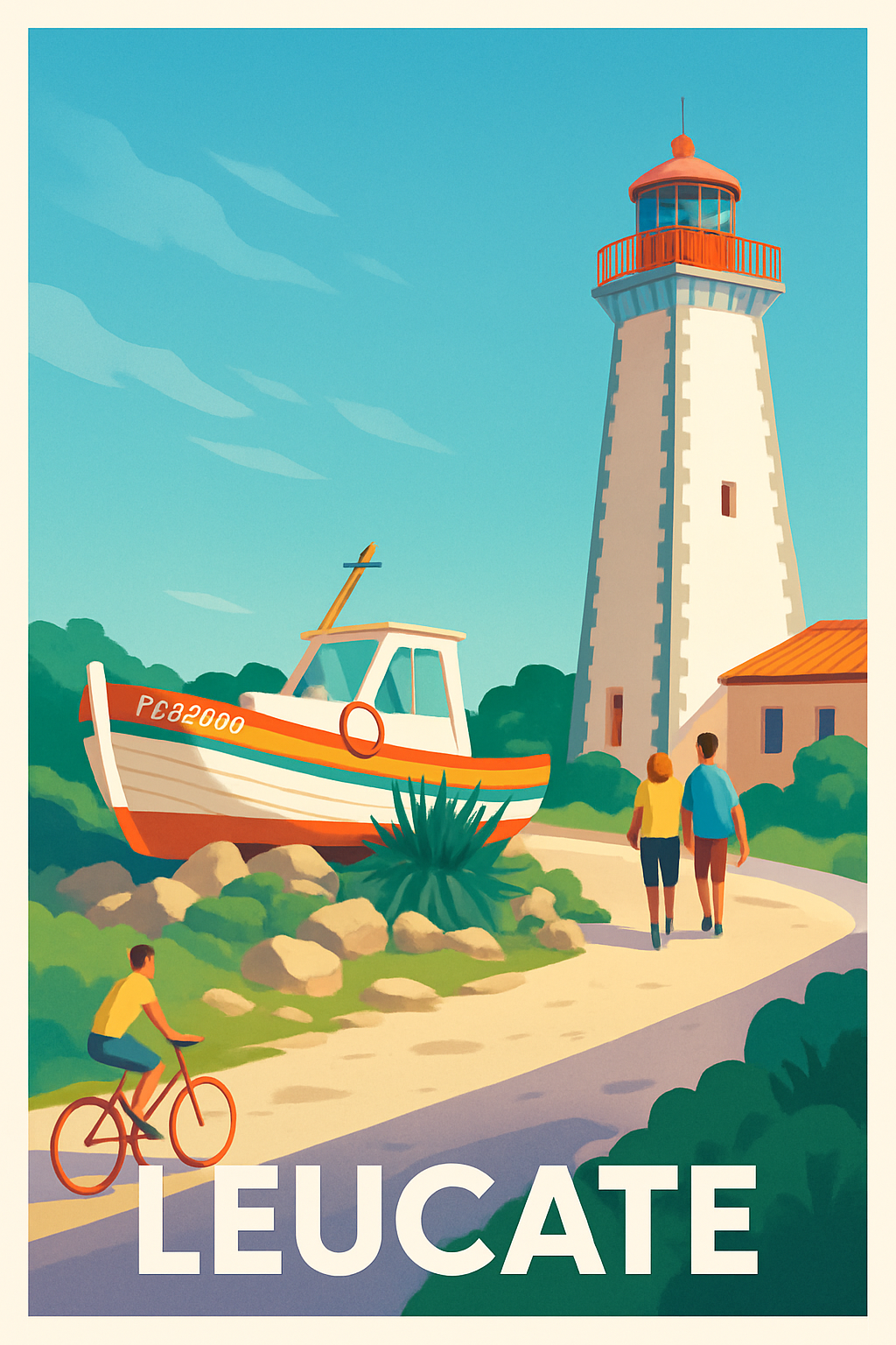 Aude France Pas de Cadre / 20 × 30cm Affiche de Leucate - Ambiance maritime et balades au phare