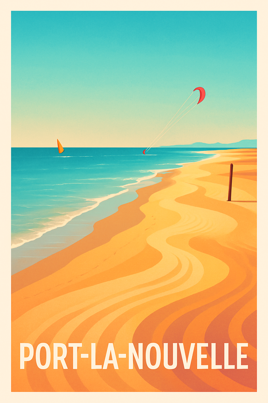 Aude France Pas de Cadre / 20 × 30cm Affiche de Port-la-Nouvelle - Évasion et douceur méditerranéenne