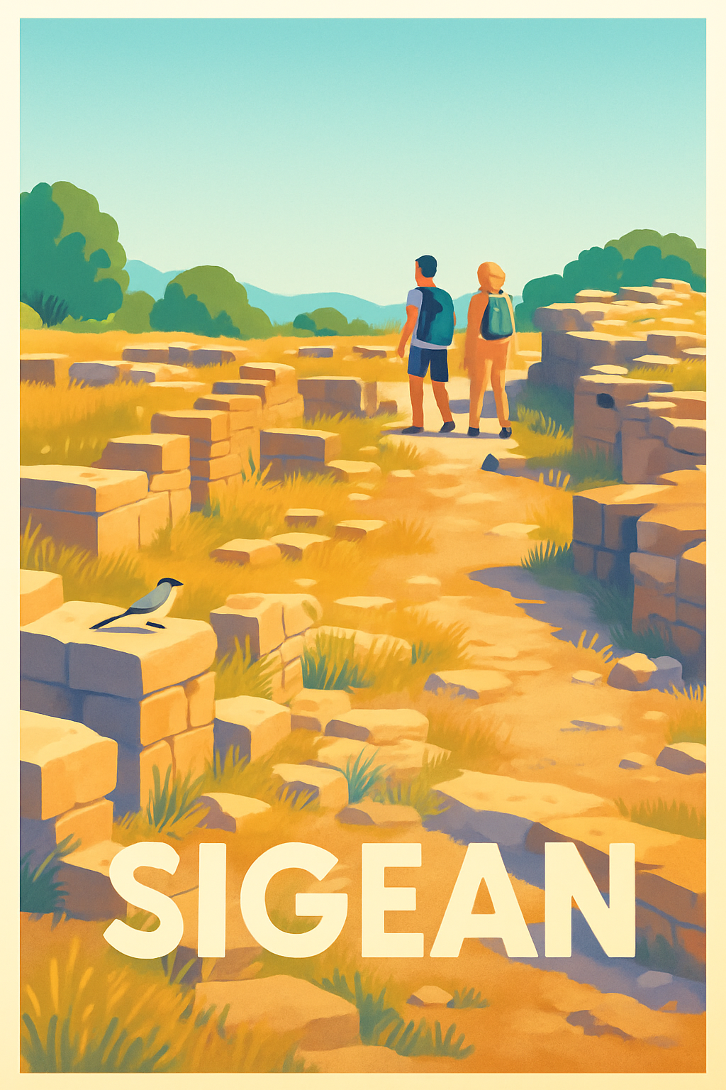 Aude France Pas de Cadre / 20 × 30cm Affiche de Sigean - Escapade au cœur des ruines historiques