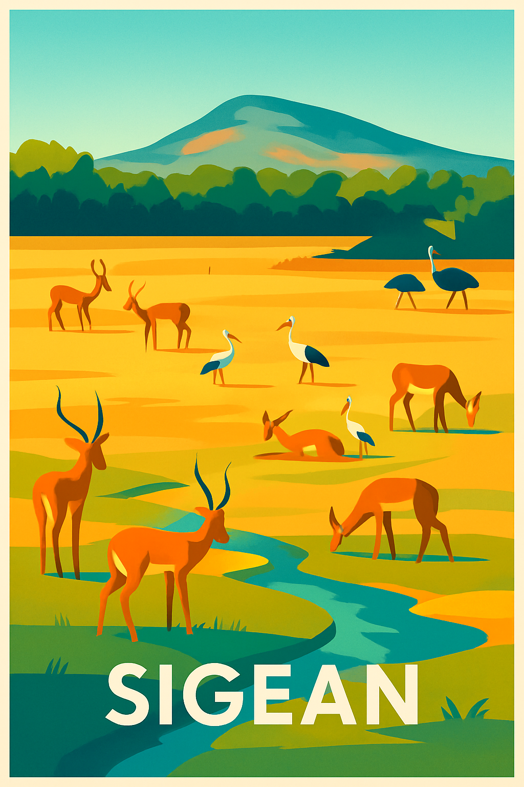 Aude France Pas de Cadre / 20 × 30cm Affiche de Sigean - Nature sauvage et harmonieuse