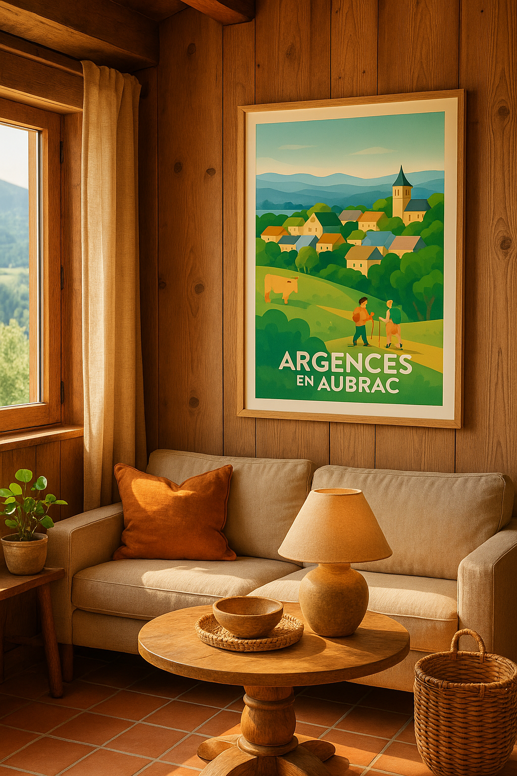 Affiche Argences en Aubrac — Charme rural et paysages apaisants · poster d'art de Argences en Aubrac