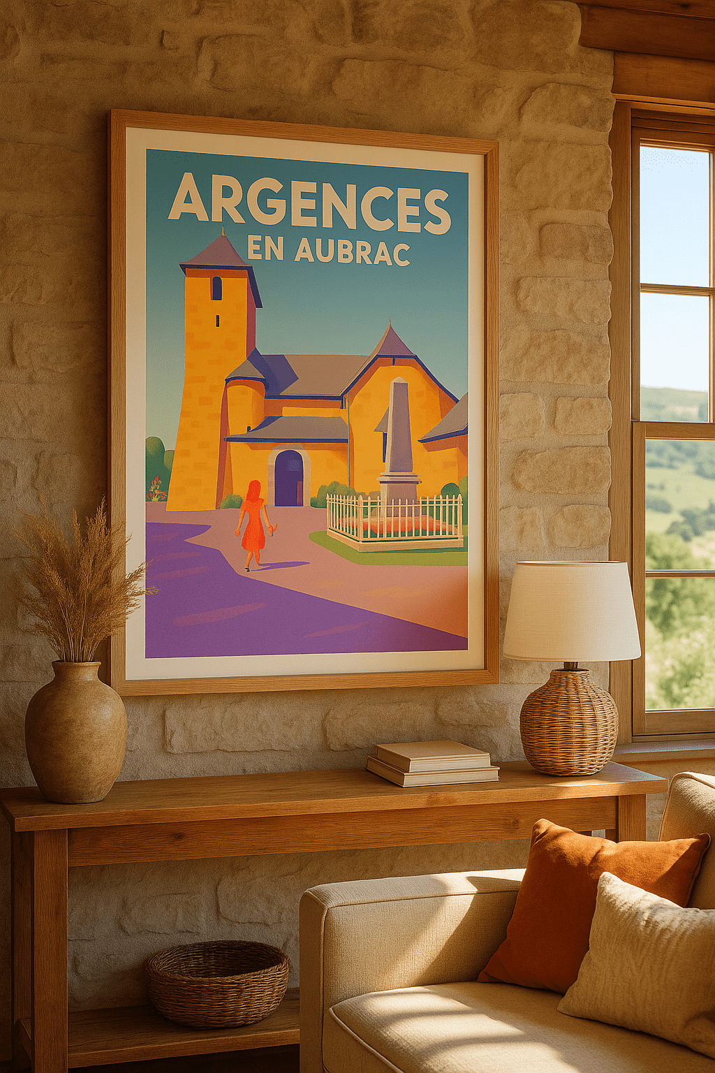 Affiche Argences en Aubrac — Un village paisible et chargé d'histoire · poster d'art de Argences en Aubrac