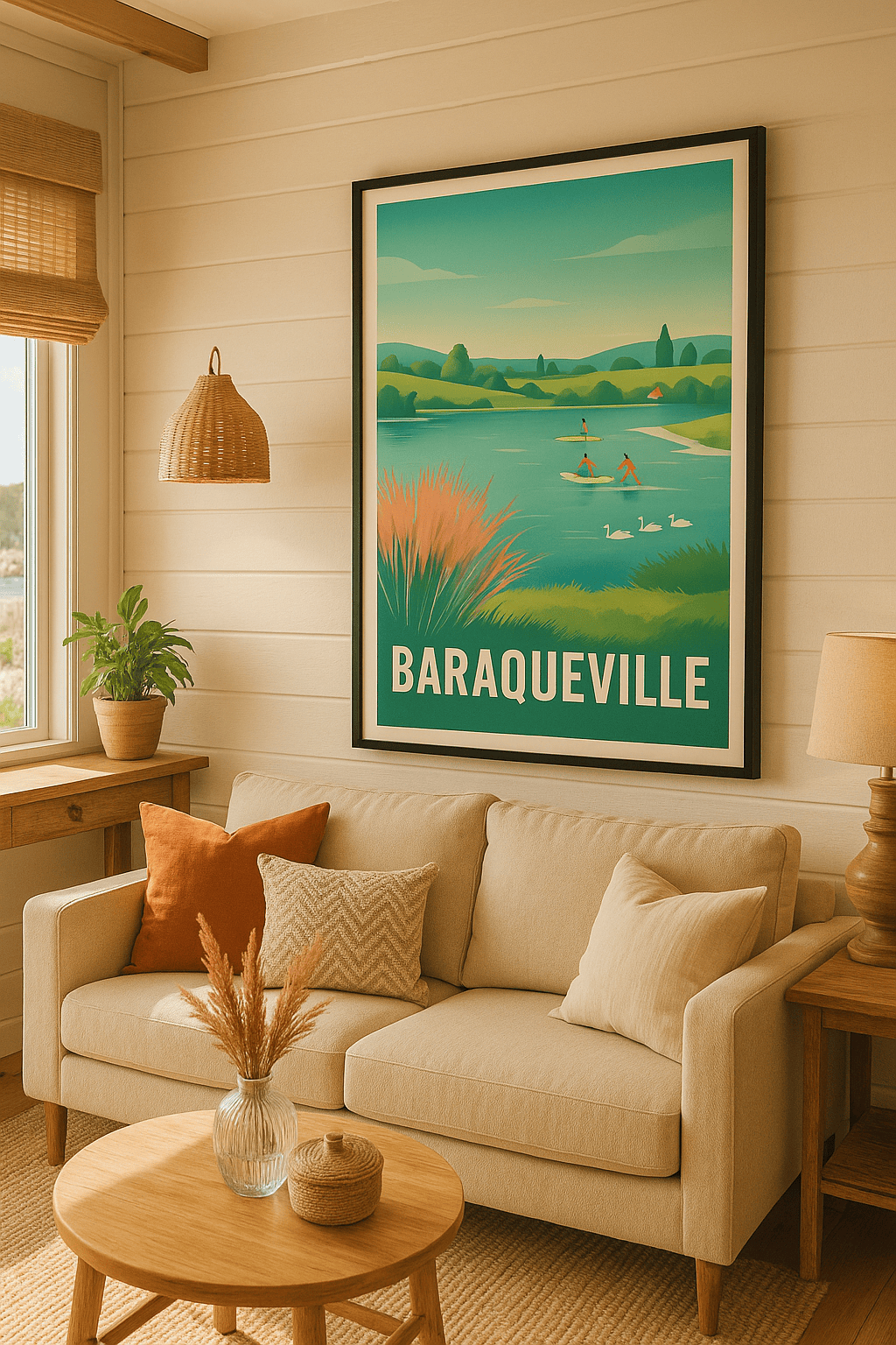 Affiche Baraqueville — Évasion et détente au fil de l'eau · poster d'art de Baraqueville