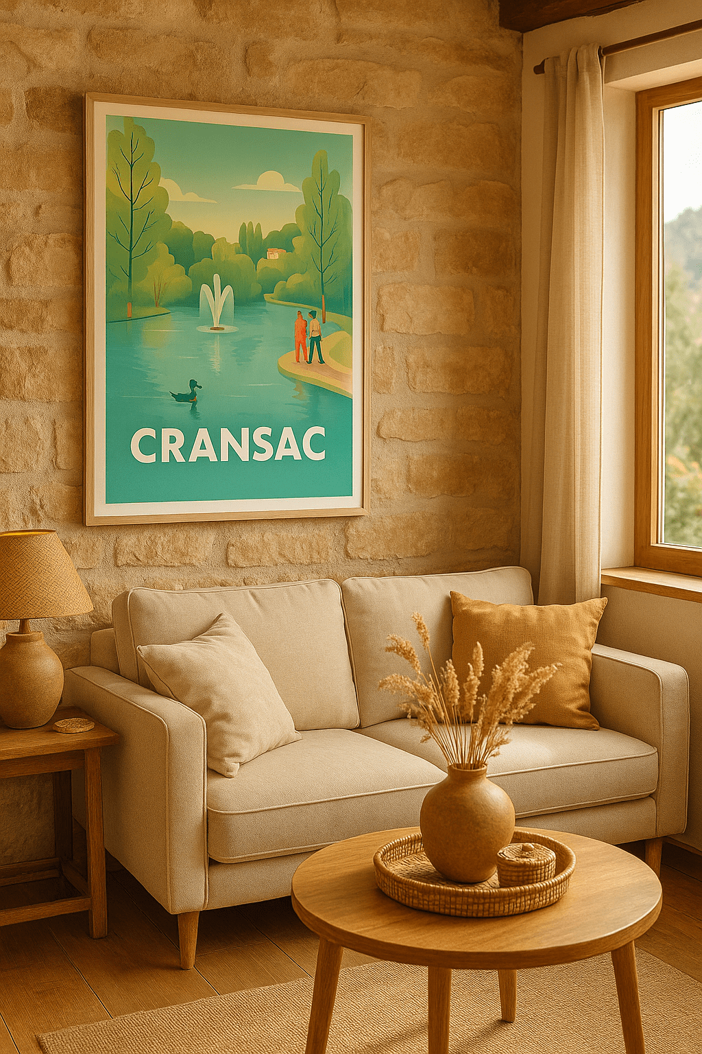 Aveyron France Affiche de Cransac - Escapade bucolique au bord de l'eau