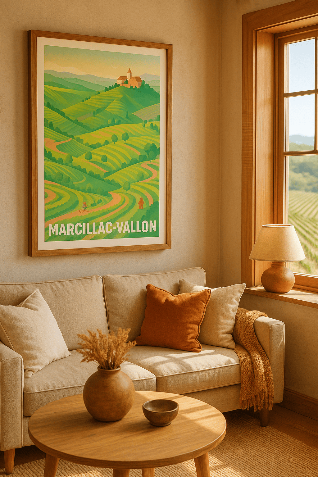 Aveyron France Affiche de Marcillac-Vallon - Échappée verte au cœur des vignes