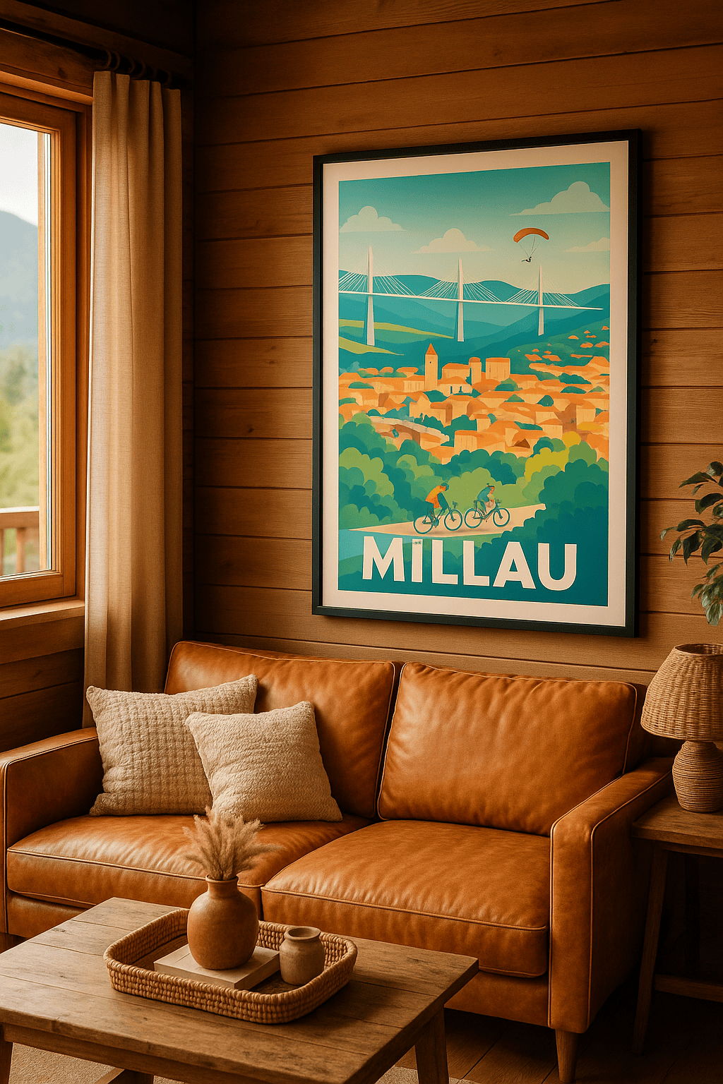 Affiche Millau — Entre nature et prouesse architecturale · poster d'art de Millau
