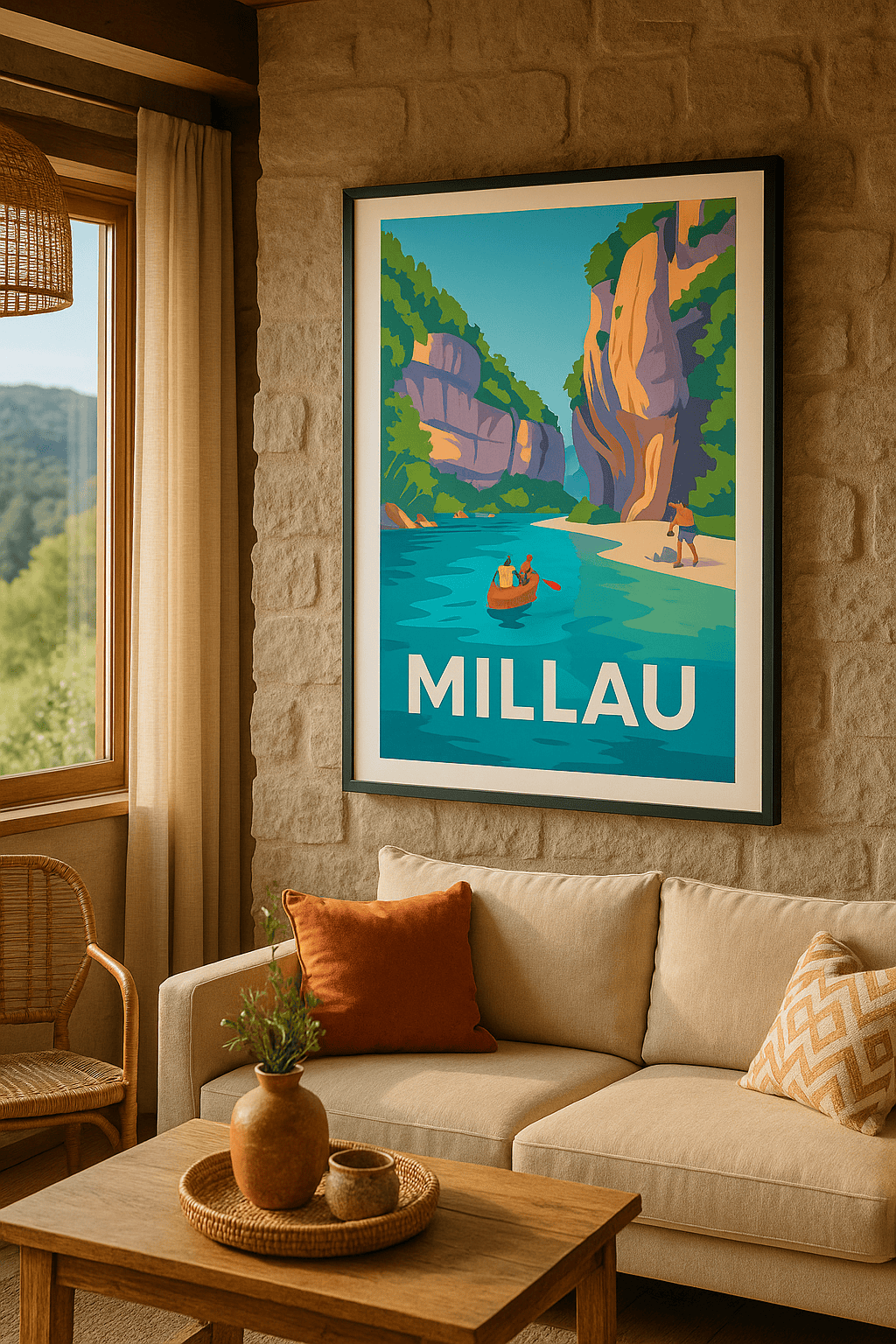 Aveyron France Affiche de Millau - Évasion en eaux vives dans les gorges