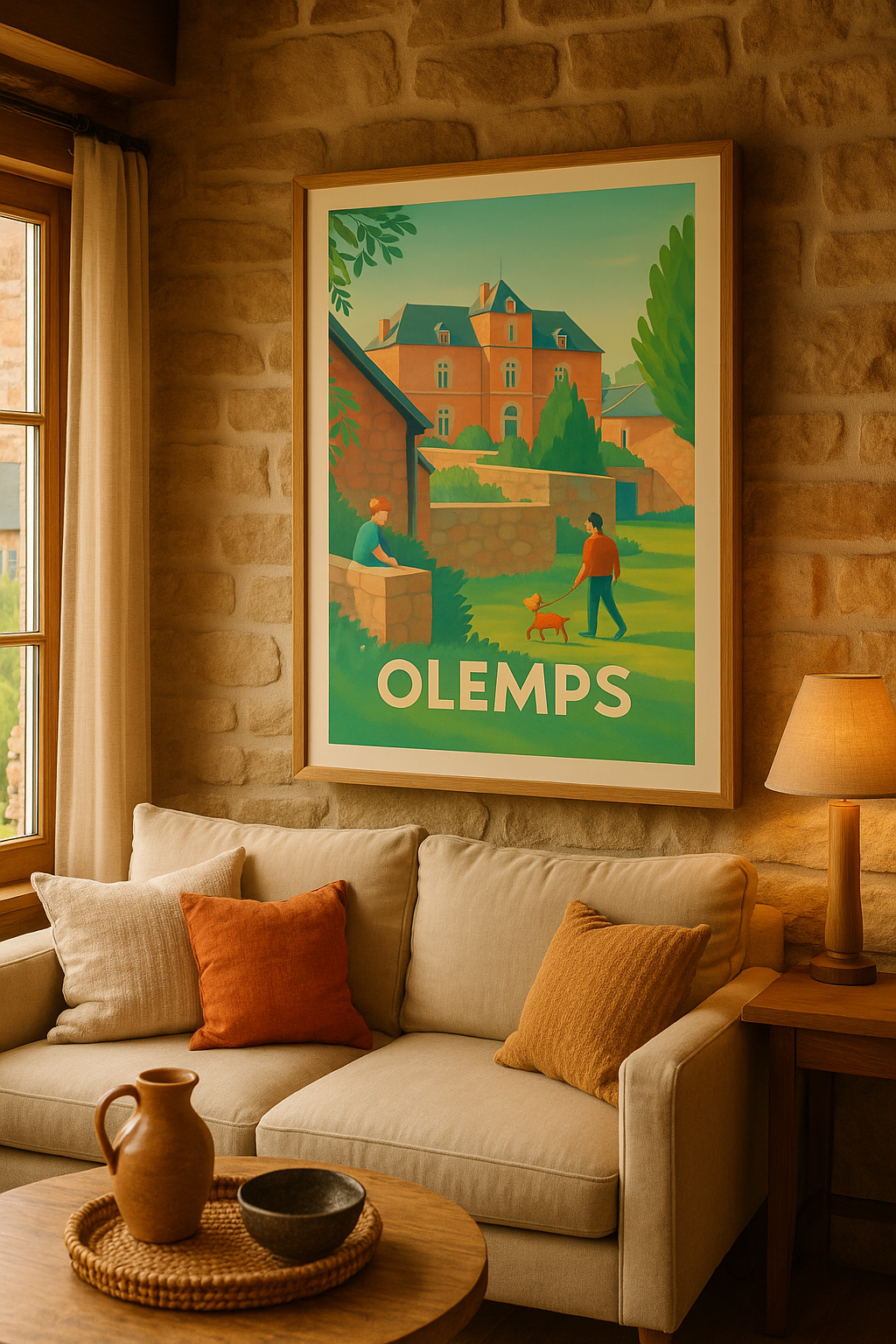 Aveyron France Affiche de Olemp - Charme et Sérénité en Bord de Village