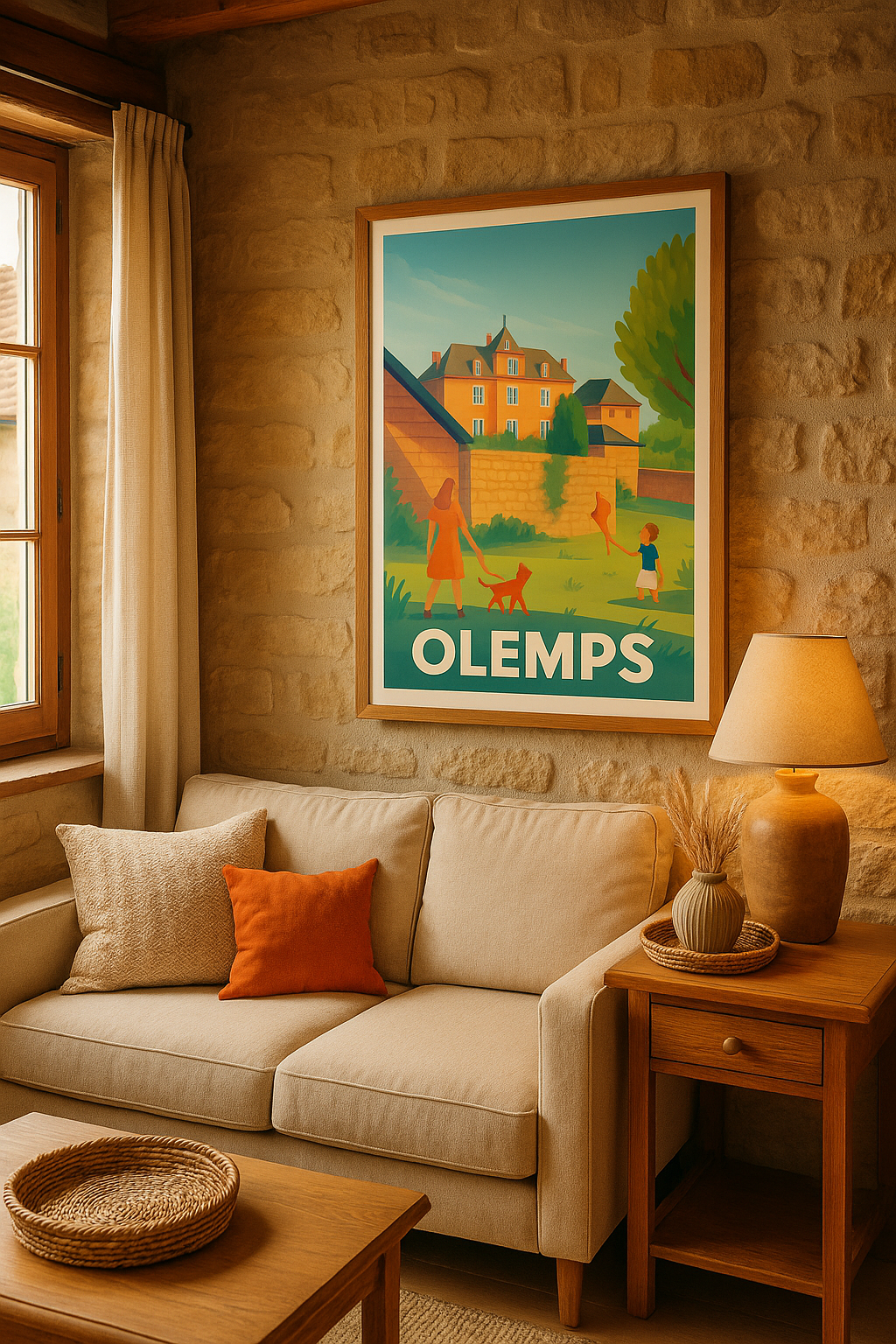 Aveyron France Affiche de Olemps - Douceur de vie au cœur du village
