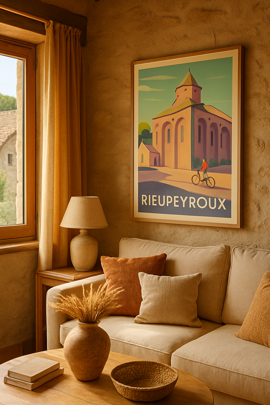 Affiche Rieupeyroux — Douceur et Sérénité en Pays Rouergat · poster d'art de Rieupeyroux