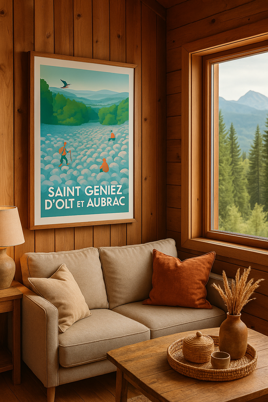 Affiche Saint Geniez d'Olt et Aubrac — Nature et Randonnée en Plein Cœur · poster d'art de Saint Geniez d'Olt et Aubrac