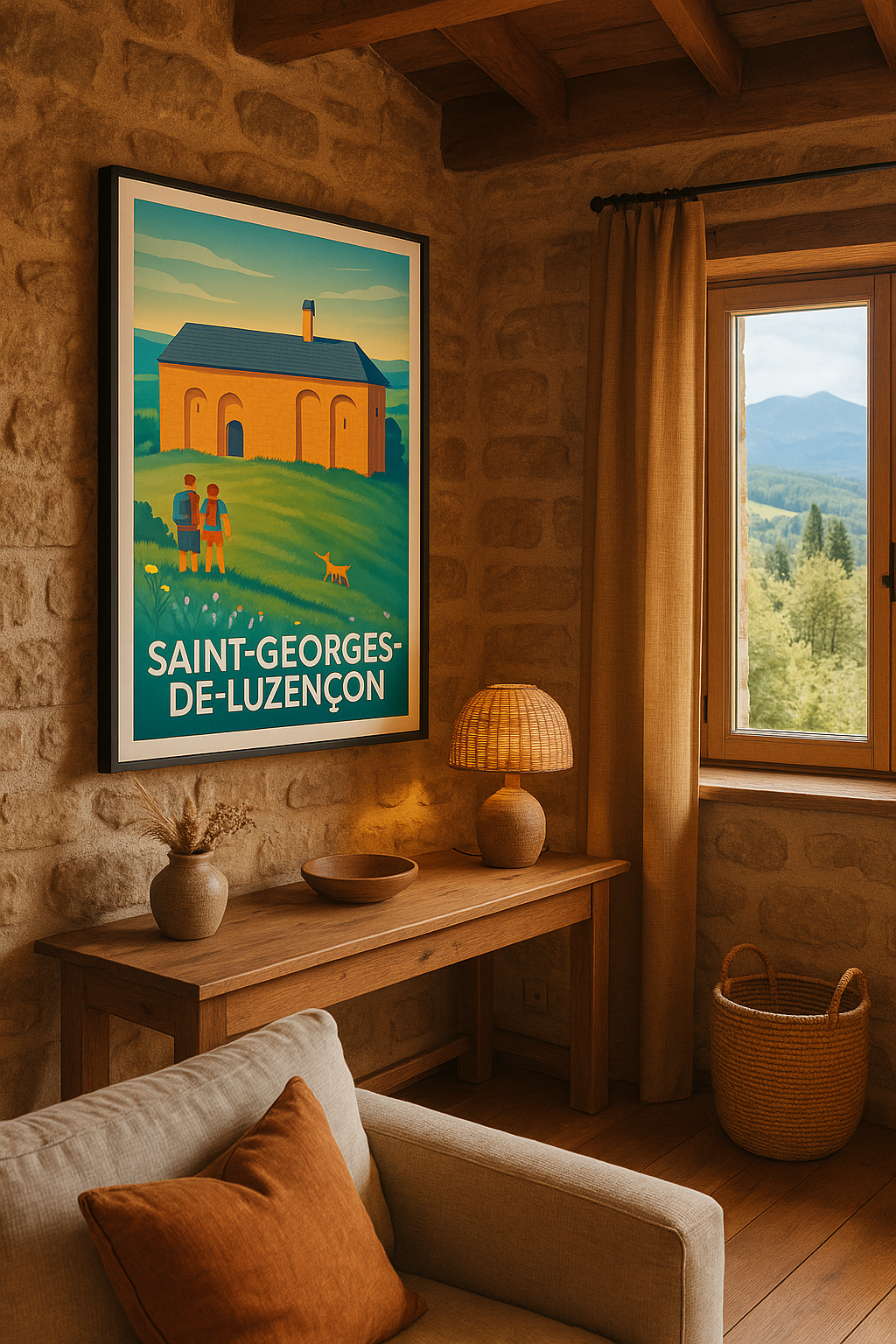 Aveyron France Affiche de Saint-Georges-de-Luzençon - Escapade bucolique en pleine nature