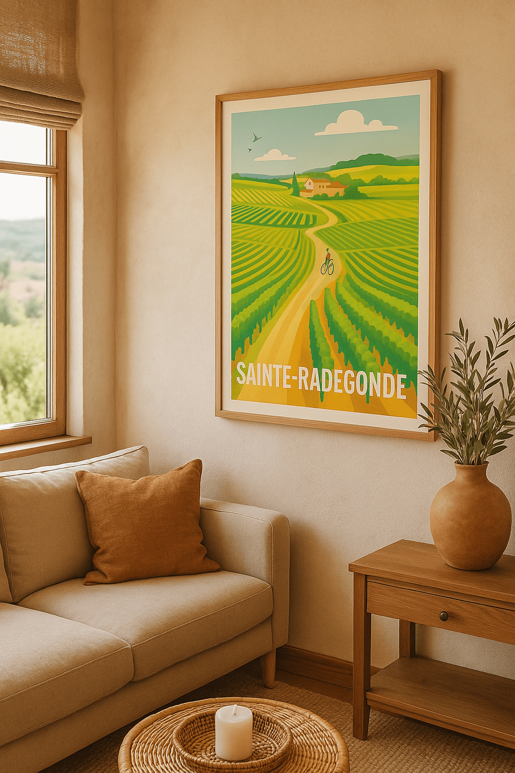 Affiche Sainte-Radegonde — Échappée bucolique à vélo · poster d'art de Sainte-Radegonde