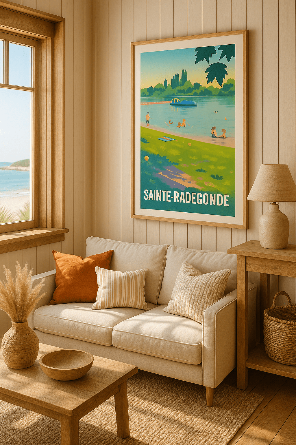 Affiche Sainte-Radegonde — Escapade en bord de l'eau · poster d'art de Sainte-Radegonde