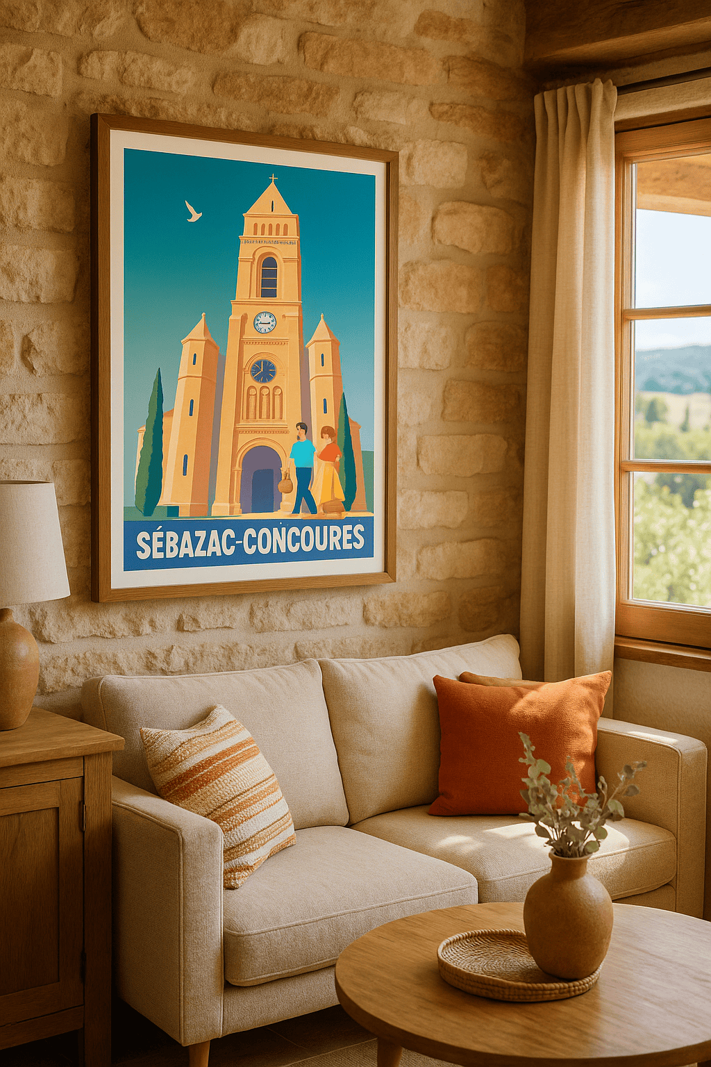 Affiche Sébazac-Concourès — Charme historique et douceur de vivre · poster d'art de Sébazac-Concourès