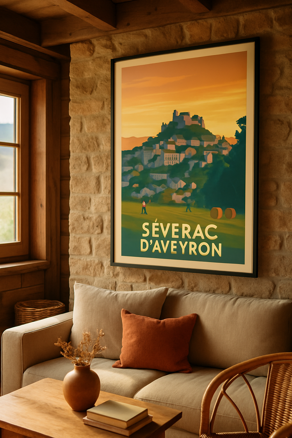 Aveyron France Affiche de Séverac d'Aveyron - Charme et Sérénité en Pays Aveyronnais