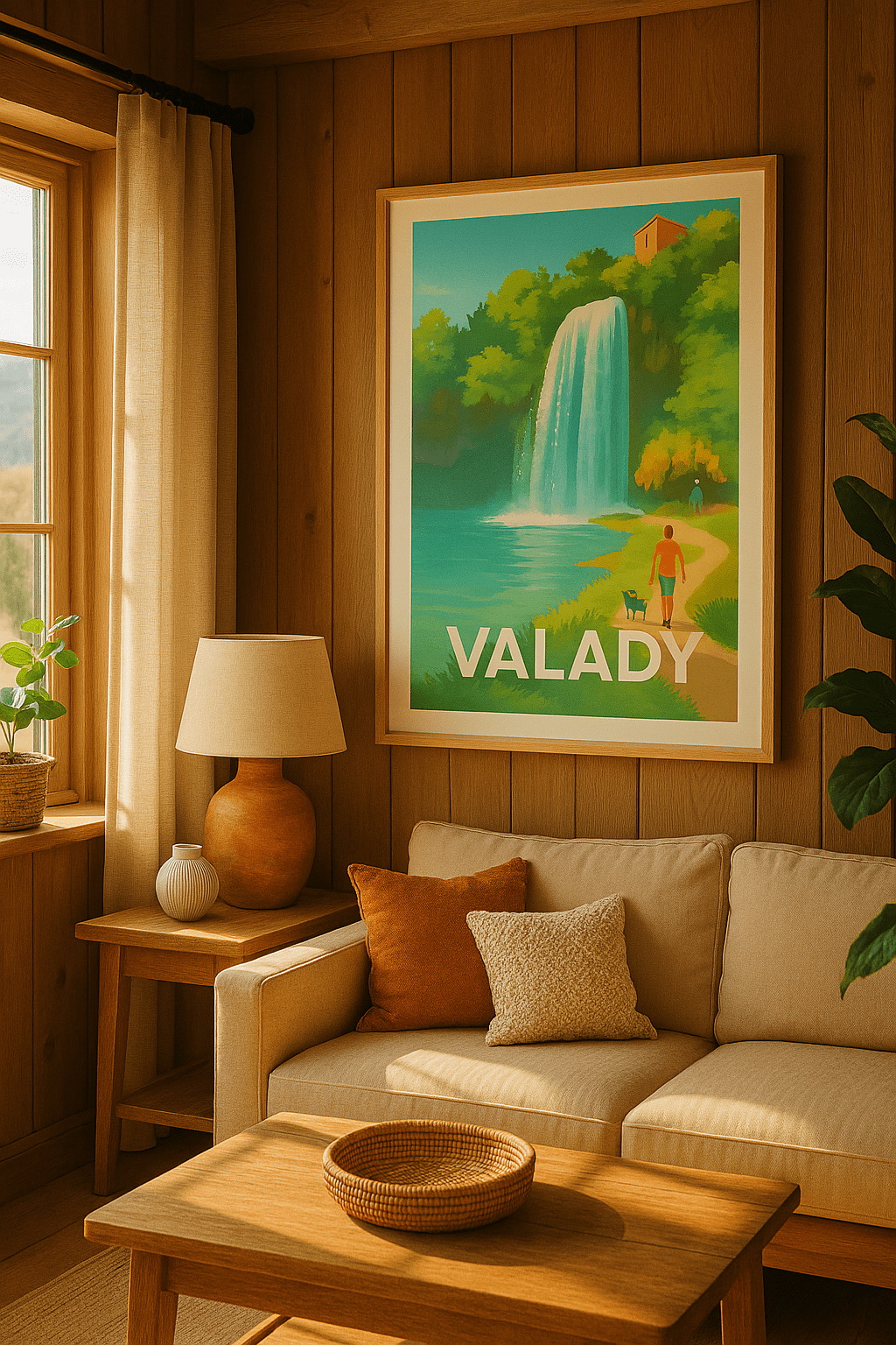 Affiche Valady — Évasion naturelle au fil de la cascade · poster d'art de Valady