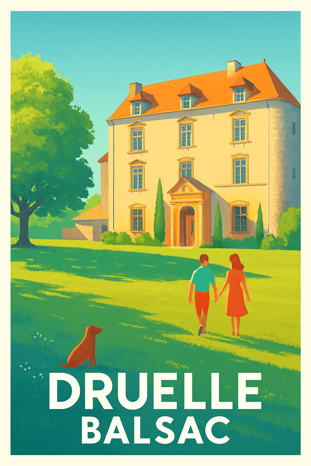 Aveyron France Pas de Cadre / 20 × 30cm Affiche de Druelle - Charme et sérénité à Balsac