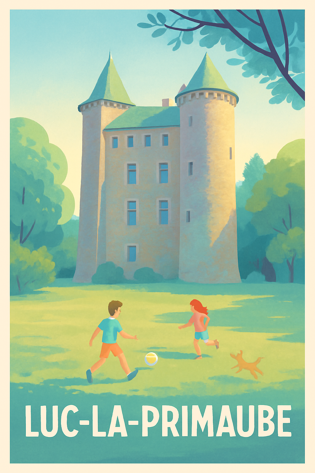 Aveyron France Pas de Cadre / 20 × 30cm Affiche de Luc-la-Primaube - Charme et sérénité au cœur du château