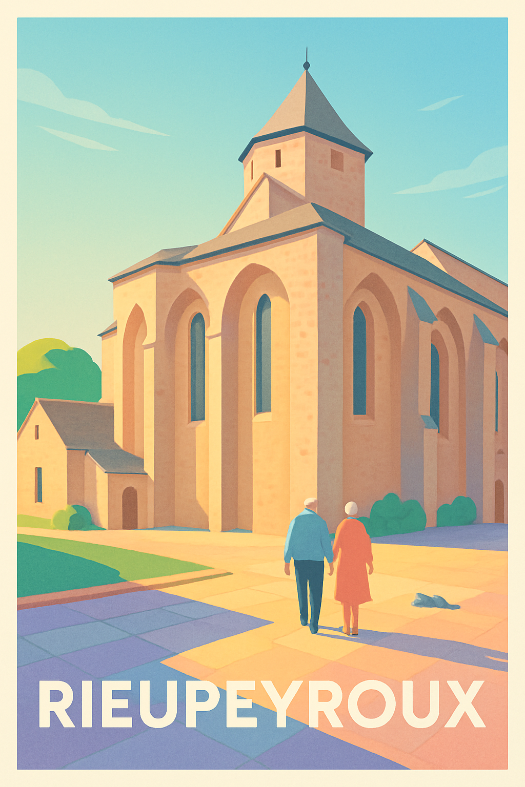 Affiche Rieupeyroux — Une promenade intemporelle au cœur du patrimoine · poster d'art de Rieupeyroux