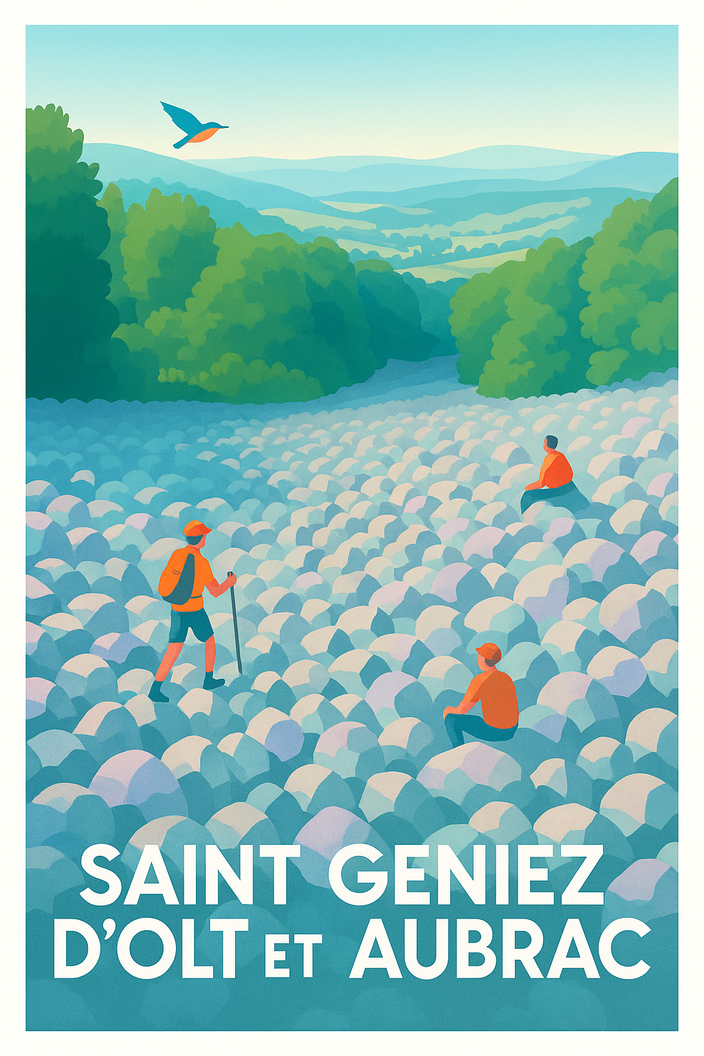 Affiche Saint Geniez d'Olt et Aubrac — Nature et Randonnée en Plein Cœur · poster d'art de Saint Geniez d'Olt et Aubrac