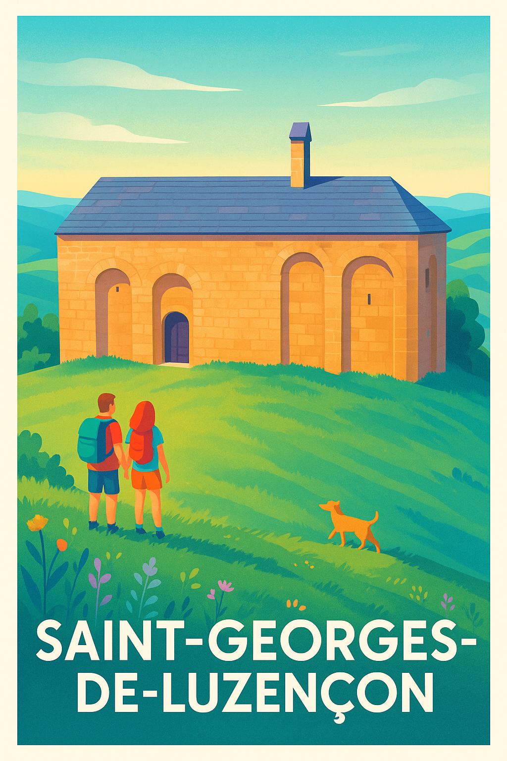 Aveyron France Pas de Cadre / 20 × 30cm Affiche de Saint-Georges-de-Luzençon - Escapade bucolique en pleine nature