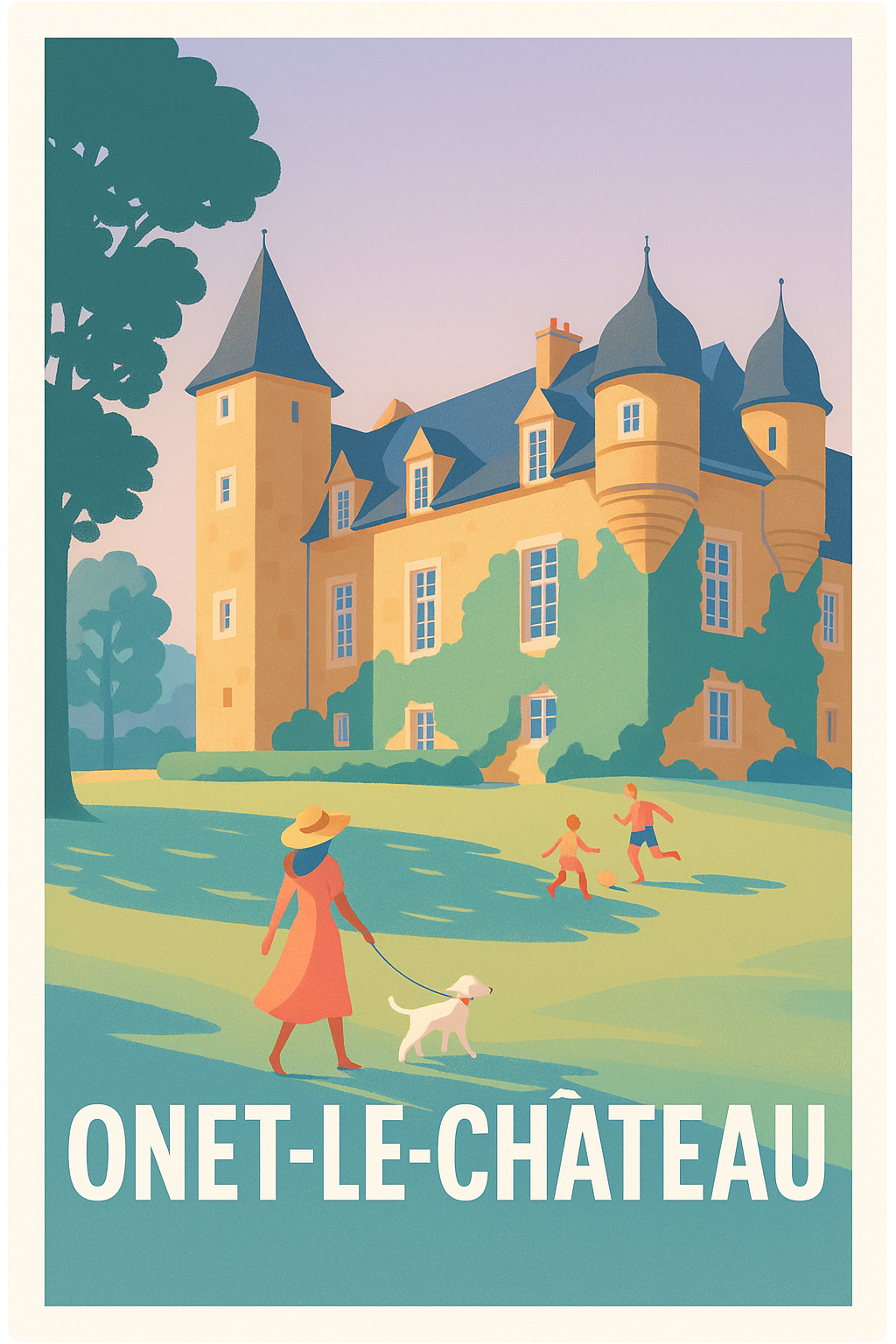 Aveyron France Pas de Cadre / 20 × 30cm Affiche Onet-le-Château - Charme naturel et patrimoine historique