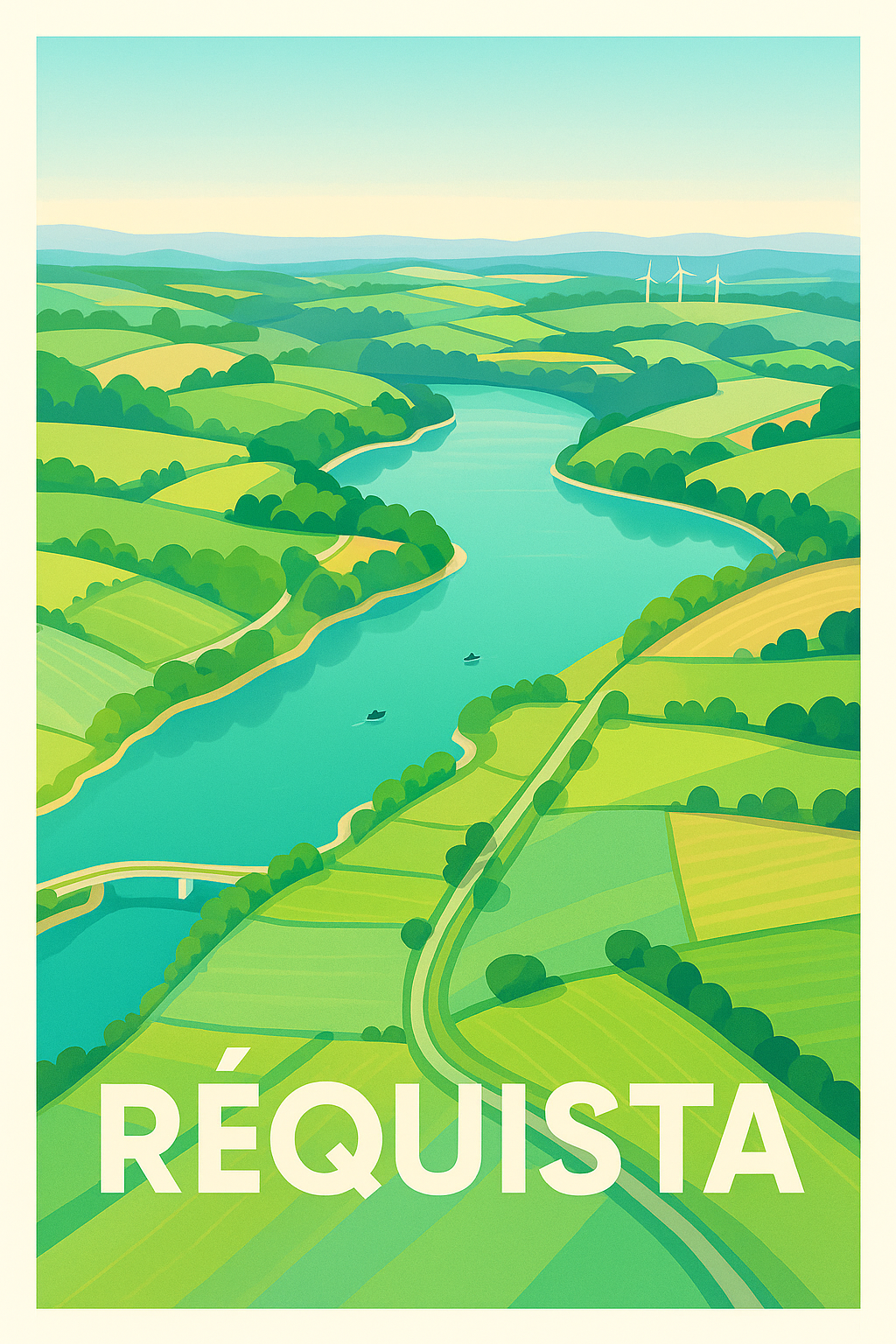 Aveyron France Pas de Cadre / 20 × 30cm Affiche Réquista - L'échappée verte du Tarn