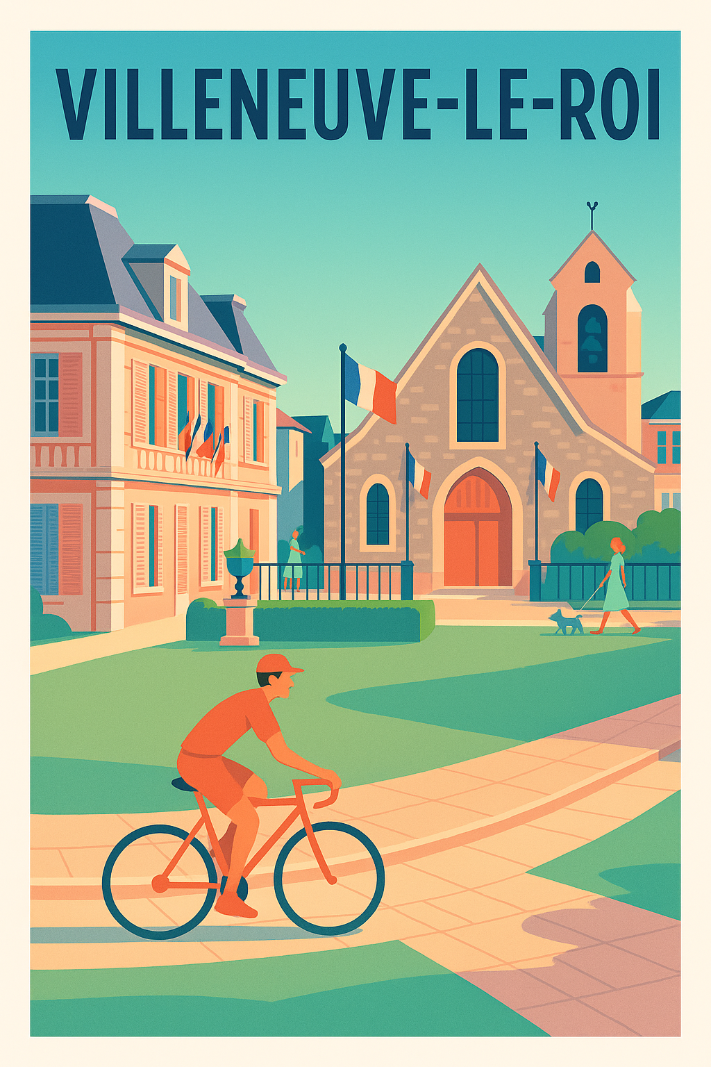 Affiche de Villeneuve-le-Roi - Charme et douceur de vie à la française