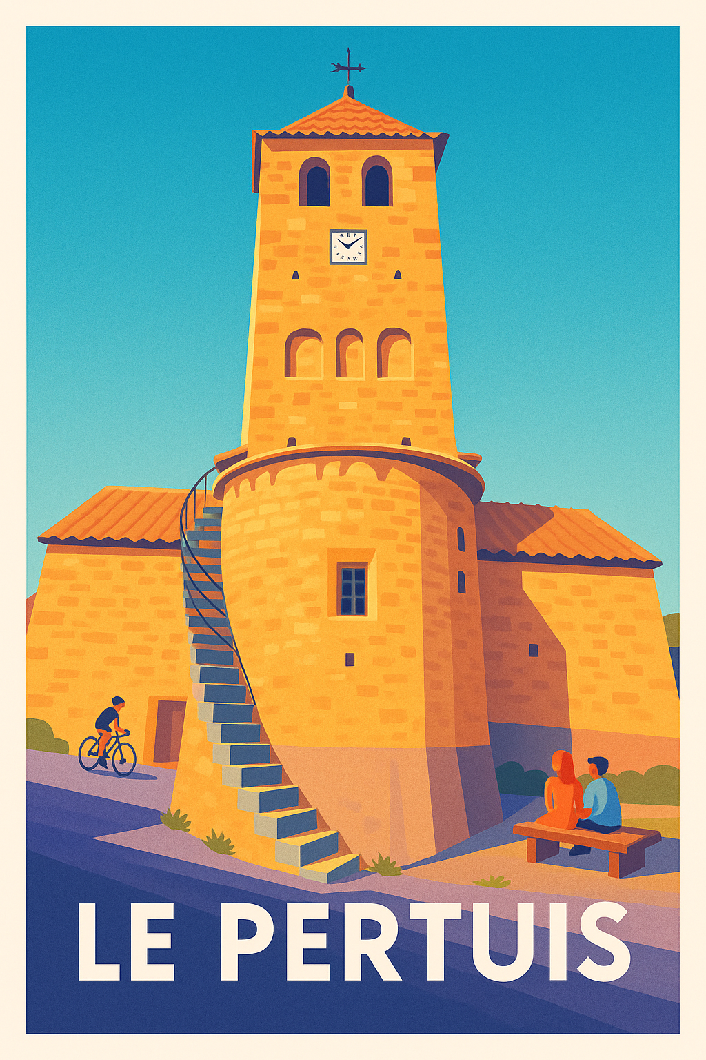 Affiche Le Pertuis — Charme médiéval et vue imprenable · poster d'art de Le Pertuis