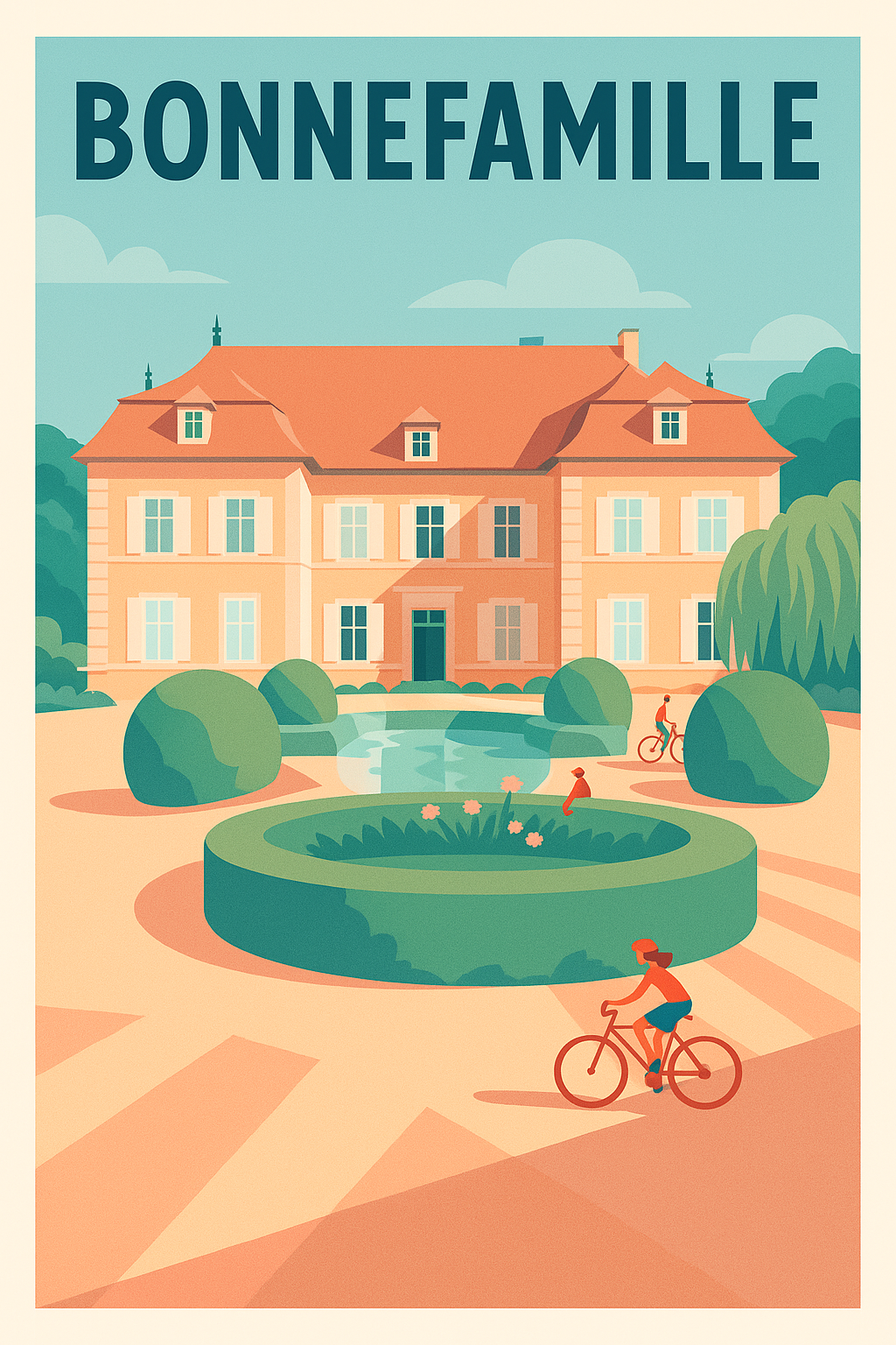 Affiche de Bonnefamille - L'élégance tranquille d'une journée ensoleillée