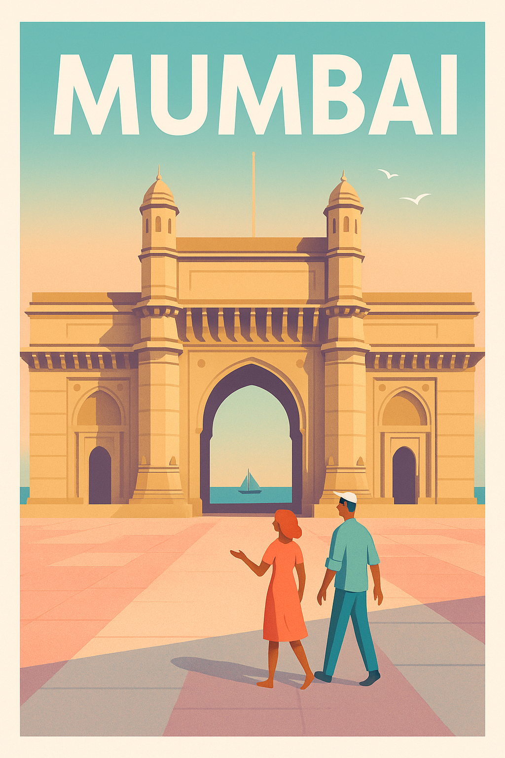 Affiche Mumbai — Le charme emblématique de la Porte de l'Inde · poster d'art de Mumbai