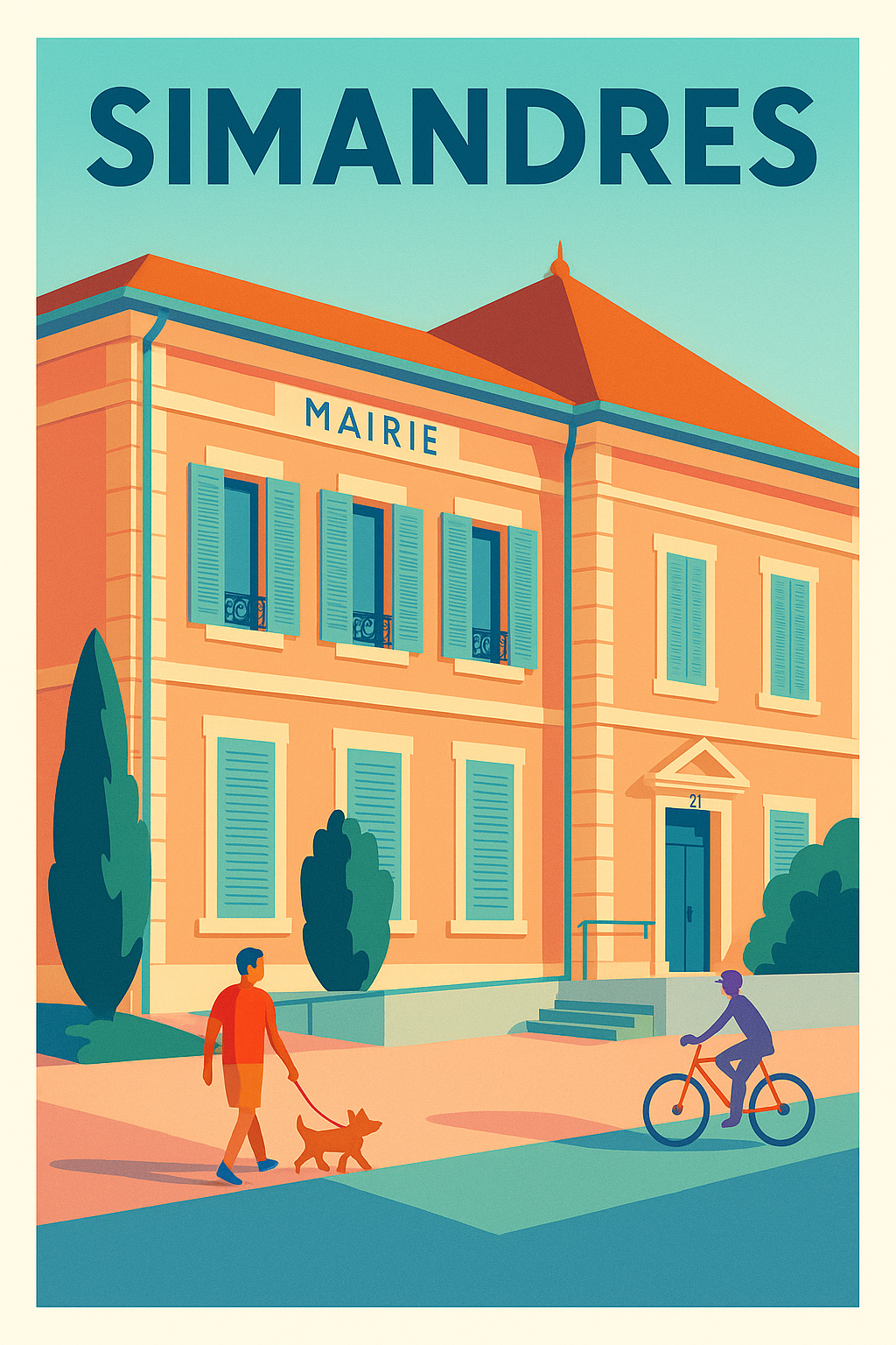 Affiche de Simandres - L'élégance tranquille de la mairie