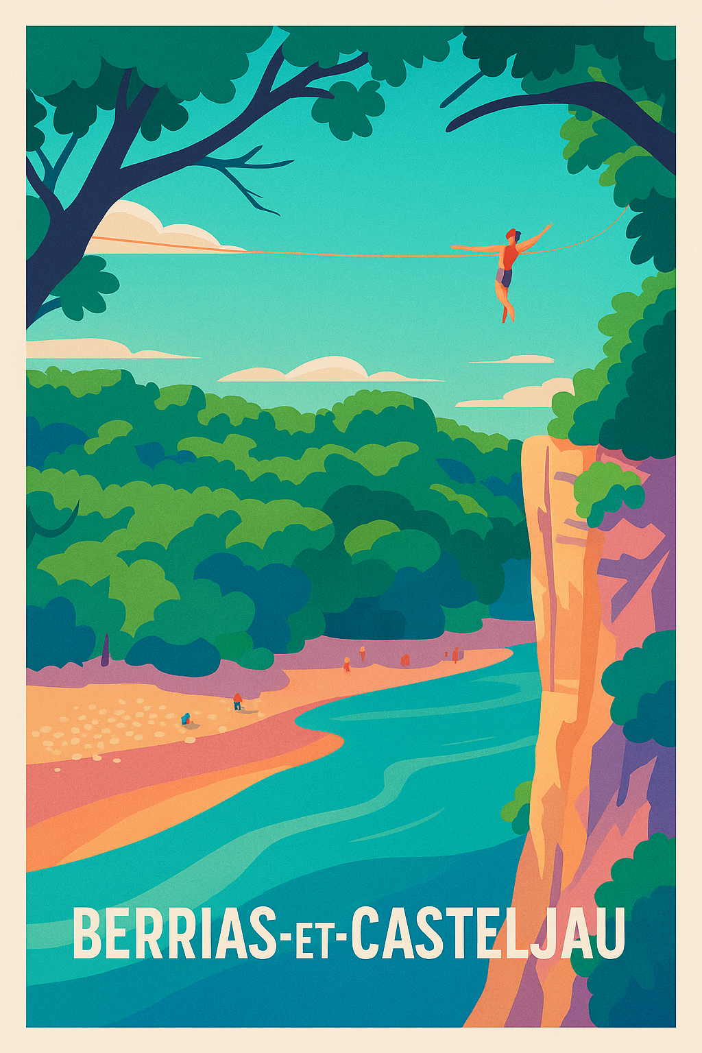 Affiche Berrias-et-Casteljau — L'aventure au cœur de la nature · poster d'art de Berrias-et-Casteljau