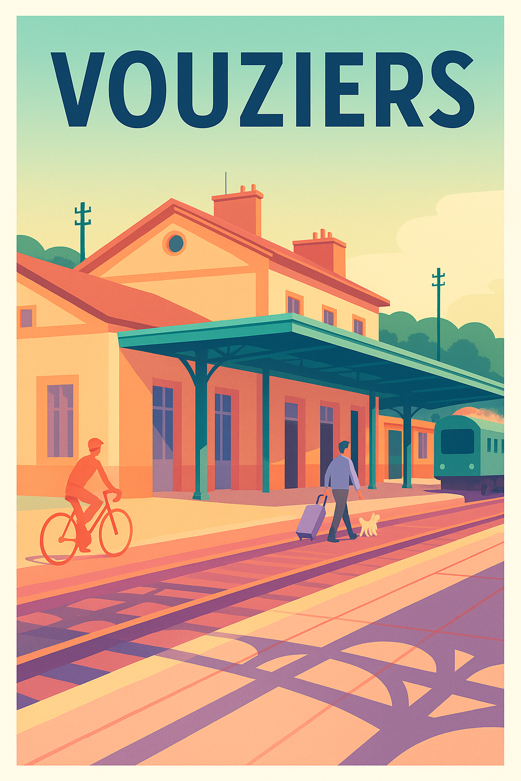 Affiche de Vouziers - L'élégance tranquille de la gare